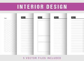 design de modelo de interior de papéis de caderno para impressão vetor