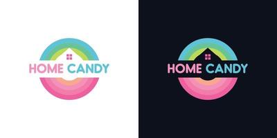 logotipo de doces em casa definido com estilo colorido vetor