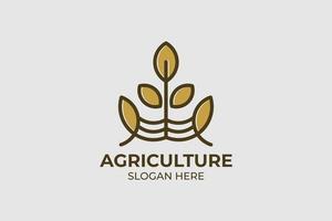 conjunto de logotipo de agricultura simples e moderno vetor