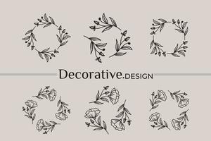 conjunto de logotipo decorativo simples e moderno vetor