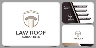 modelo de design de logotipo de telhado de lei minimalista vetor
