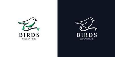 conjunto de logotipo de pássaro de estilo linear minimalista vetor