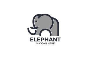 conjunto de logotipo de elefante simples e minimalista vetor