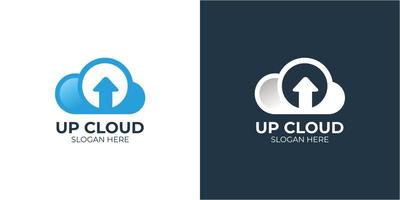 conjunto de logotipo de nuvem elegante minimalista vetor