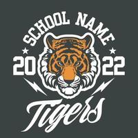 vetor de design de logotipo de mascote de tigre com estilo de conceito de ilustração moderna para impressão de crachá, emblema e camiseta.
