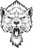 mascote do esporte do lobo rugindo