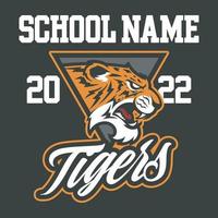 vetor de design de logotipo de mascote de tigre com estilo de conceito de ilustração moderna para impressão de crachá, emblema e camiseta.