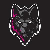 logotipo de cabeça de lobo. ótimo para logotipos esportivos e mascotes de equipes. vetor