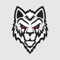logotipo de cabeça de lobo. ótimo para logotipos esportivos e mascotes de equipes. vetor
