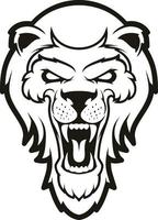 mascote cabeça de leão com raiva. logotipo. emblema vetor