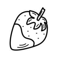 ilustração em vetor ícone morango doodle, etiqueta de baga em branco.