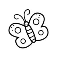 doodle de ilustração vetorial de borboleta dos desenhos animados, elemento decorativo. vetor