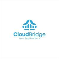 logotipo da ponte de nuvem vetor