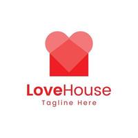 logotipo da casa de amor vetor