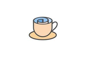 caneca de xícara de café de jornal de papel para vetor de design de logotipo de café