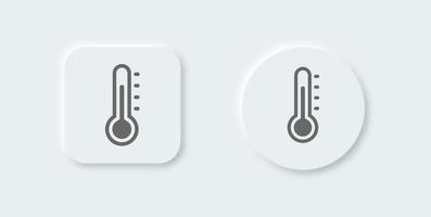 coleção de ícones de termômetro no estilo de design de neomorfismo. símbolo de temperatura 3D. vetor