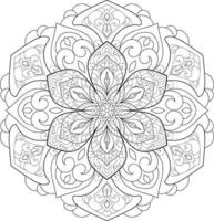 mandala de flores circulares em branco vetor grátis