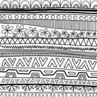 padrão tribal de estilo doodle desenhado à mão vetor