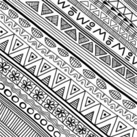 padrão de doodle tribal à mão livre vetor