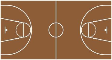 quadra de basquete com marcações, vetor isolado.