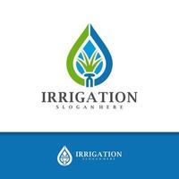 vetor de design de logotipo de irrigação, ilustração de modelo de conceitos de logotipo de irrigação criativa.