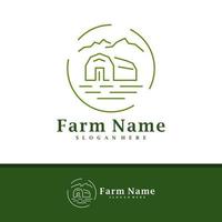 vetor de design de logotipo de fazenda de natureza, ilustração de modelo de conceitos de logotipo de fazenda criativa.