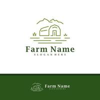vetor de design de logotipo de fazenda de natureza, ilustração de modelo de conceitos de logotipo de fazenda criativa.