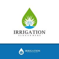 vetor de design de logotipo de irrigação, ilustração de modelo de conceitos de logotipo de irrigação criativa.