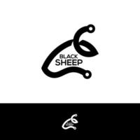 vetor de design de logotipo de ovelha de cabeça, ilustração de modelo de conceitos de logotipo de ovelha criativa.
