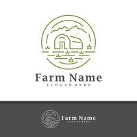 vetor de design de logotipo de fazenda de natureza, ilustração de modelo de conceitos de logotipo de fazenda criativa.