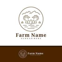 vetor de design de logotipo de fazenda de frango, ilustração criativa de modelo de conceitos de logotipo de fazenda de frango.