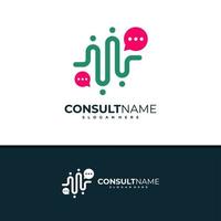 consulte o vetor de design de logotipo, ilustração de modelo de conceitos de logotipo de bate-papo de pessoas criativas.