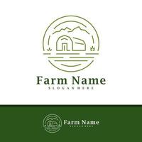 vetor de design de logotipo de fazenda de natureza, ilustração de modelo de conceitos de logotipo de fazenda criativa.