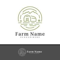 vetor de design de logotipo de fazenda de natureza, ilustração de modelo de conceitos de logotipo de fazenda criativa.