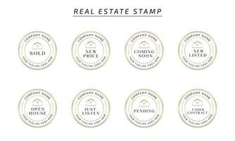 modelo de logotipo imobiliário com emblemas premium de estilo criativo dourado para vetor de logotipo vendido de corretor de imóveis