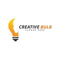 vetor de conceito de logotipo de lâmpada criativa. conceito de design de logotipo de tecnologia criativa
