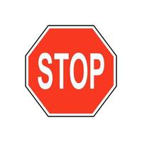 sinal de trânsito, sinal de stop vermelho sobre fundo branco. vetor