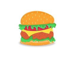 ilustração de hambúrguer plana vetor