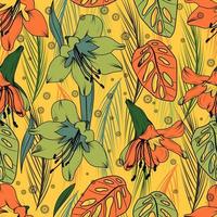 sem costura padrão abstrato floral amarelo cor verde, padrão contemporâneo para têxteis. vetor