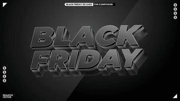 etiqueta de sexta-feira negra moderna com cor preta premium para necessidades de promoção de banner vetor