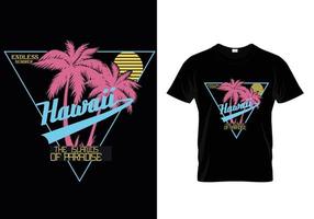 design de camiseta de verão sem fim no Havaí vetor