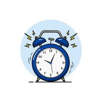ilustração vetorial gráfico de despertador azul hora de despertar vetor