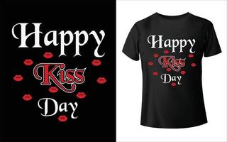 design de camiseta do dia mundial do beijo design de camiseta feliz dia do beijo vetor