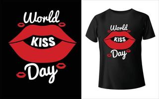 design de camiseta do dia mundial do beijo design de camiseta feliz dia do beijo vetor