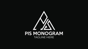 design de logotipo de monograma pis vetor