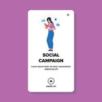 vetor de estratégia de marketing de sucesso de campanha social
