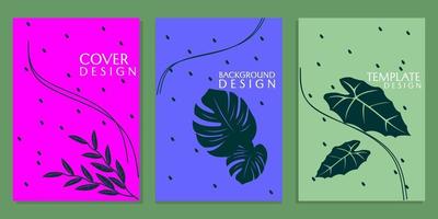 design de vetor de capa de livro estilo natureza com ornamento de folha. design para capa, panfleto, brochura