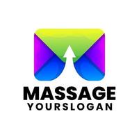 design de logotipo gradiente de seta de massagem