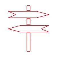 ícone de linha de madeira em branco de vetor vermelho eps10 com duas setas em estilo moderno moderno simples plano isolado no fundo branco