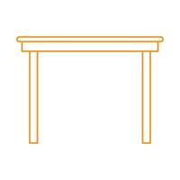 mesa de madeira de vetor laranja eps10 ou ícone de linha de mesa em estilo simples e moderno isolado no fundo branco